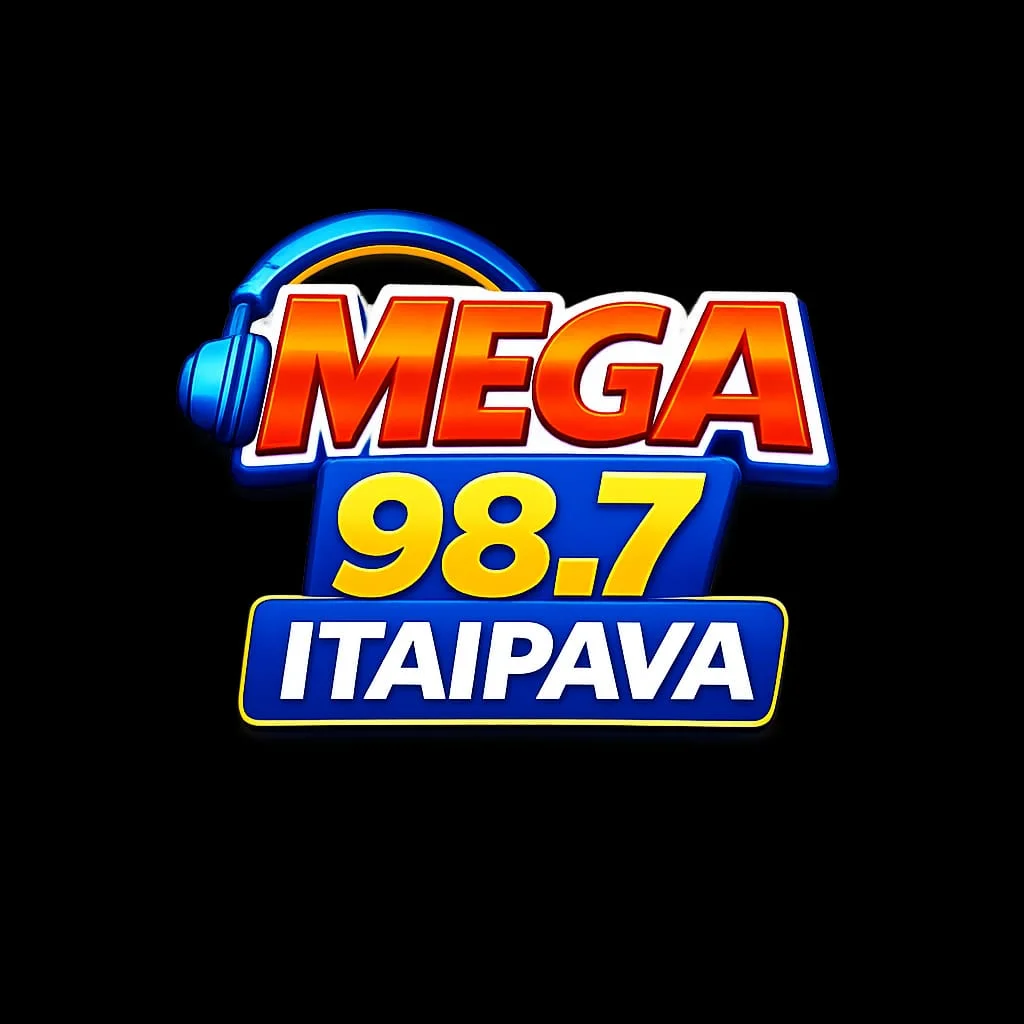 Logo da rádio Mega FM ao vivo online