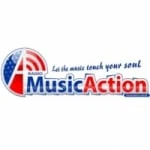Logo da rádio Music Action ao vivo online