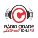 Logo da rádio Rádio Cidade Litoral 104.1 FM ao vivo online